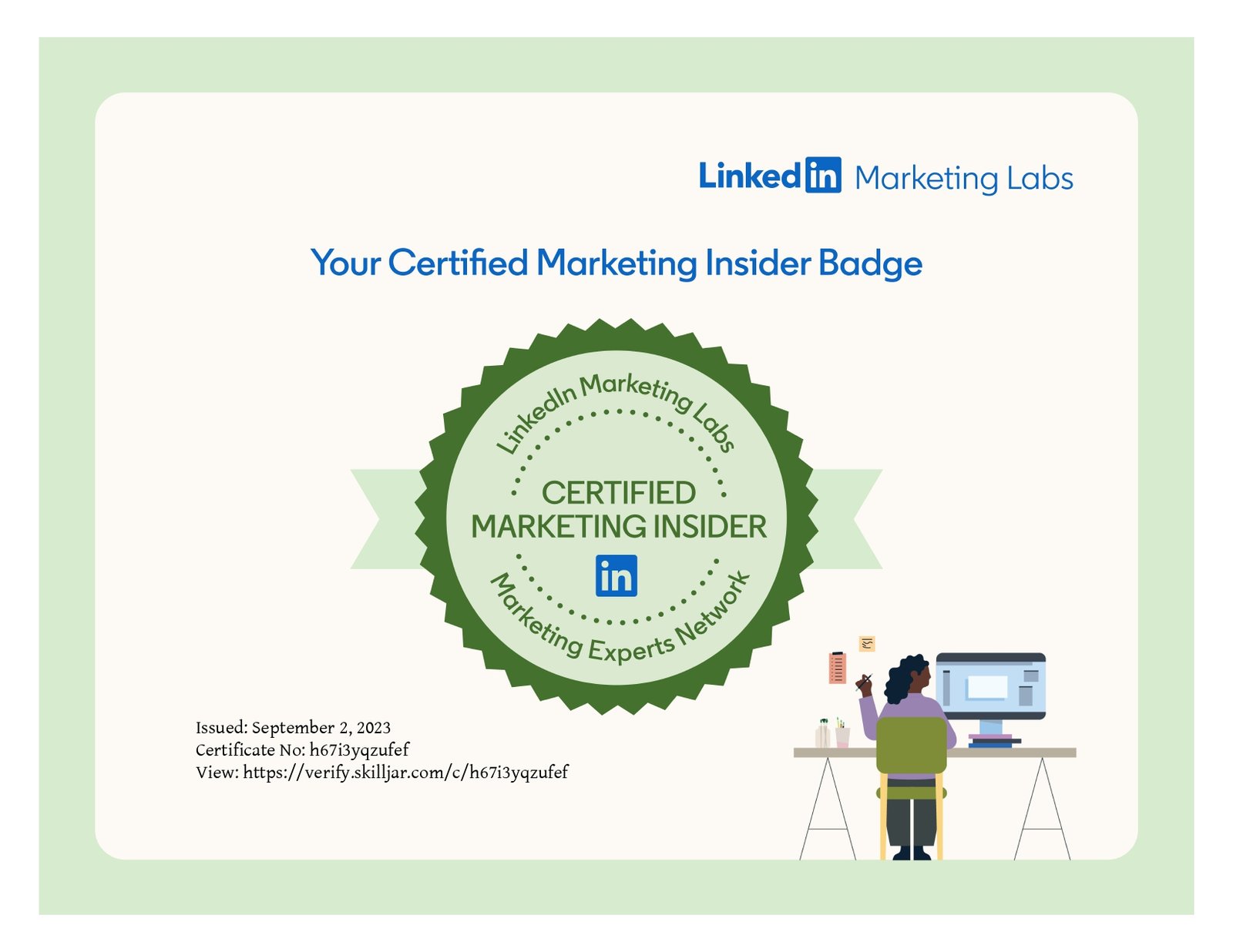 LinkedIn Certified Marketing Insider Certificate